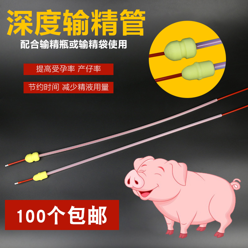 猪用输精管 海绵头大中小号人工授精深入输精管 一次性深部输精管