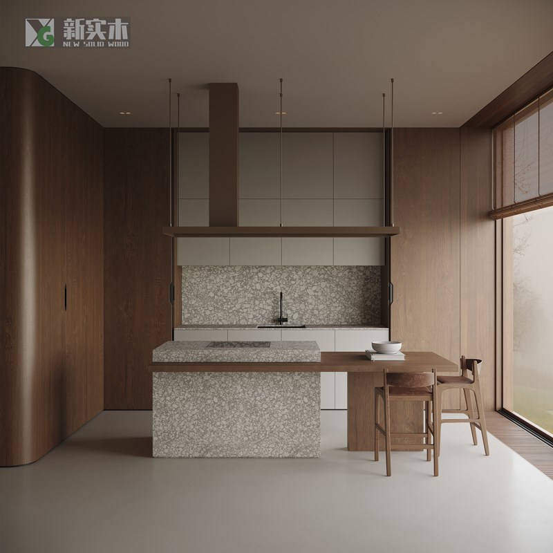 全屋定制橱柜衣柜极简复古风装门护墙板墙一体设计重庆工厂