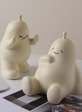 贝汉美in风电视柜酒柜装饰品家居客厅儿童房治愈系陶瓷书立