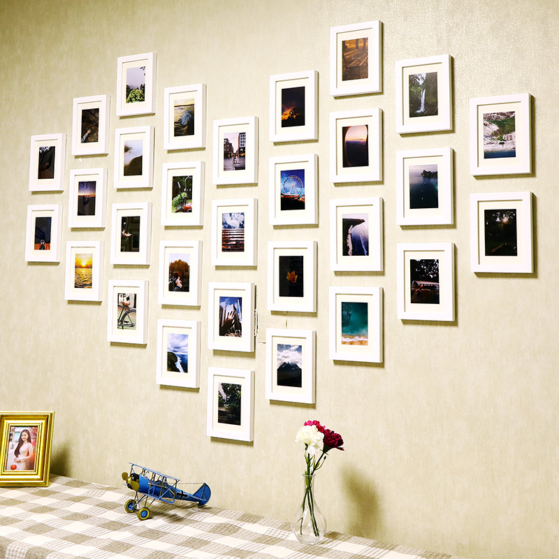 爱心创意相框照片墙企业员工客户学生文化案例背景墙面装饰品