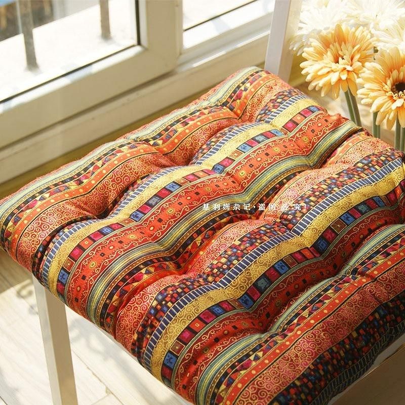 波西米亚民族风棉麻烫金条纹椅垫加厚保暖系带餐桌椅子垫客栈坐垫,居家布艺,椅垫,淘宝优惠券,粉丝福利购,淘宝优惠卷