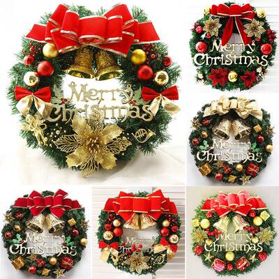 Christmas wreath 30CM front door wreath圣诞花环装饰门挂