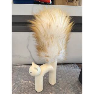 鸡毛掸子插瓶管型花器猫猫花瓶陶瓷工艺摆件客厅插花家居装饰品