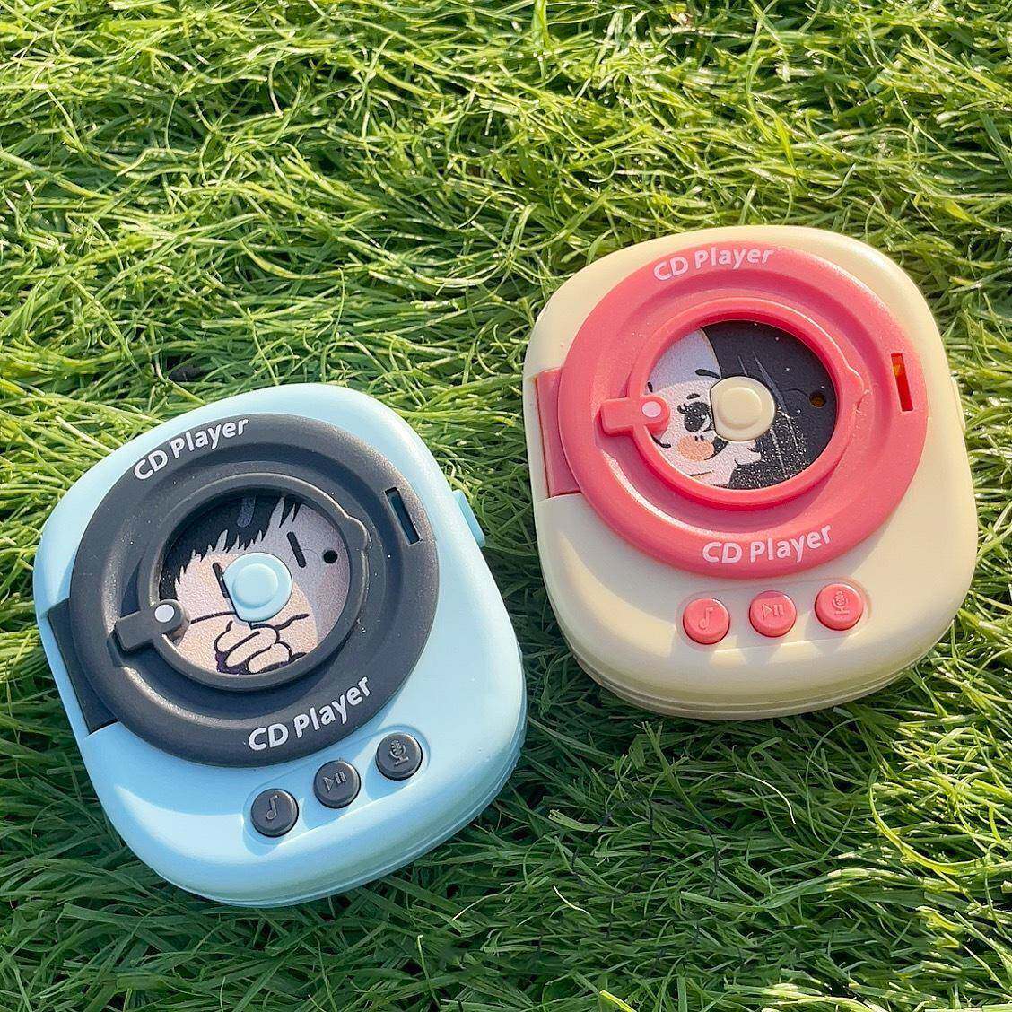 迷你cd机播放机钥匙扣复古黑胶唱片机可放碟片录音音乐小挂件创意