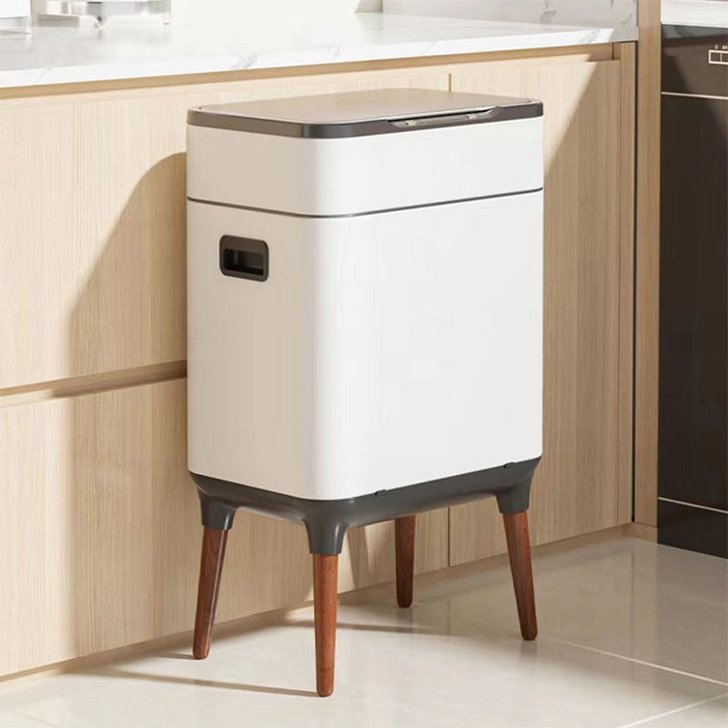 高脚感应不锈钢垃圾桶 家用办公厨房别墅电动分类大垃圾筒轻奢