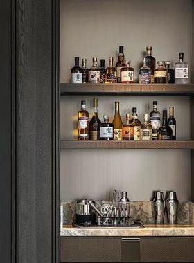 日式酒柜威士忌装饰酒层架摆件酒吧酒店假酒清酒瓶道具样板间展厅