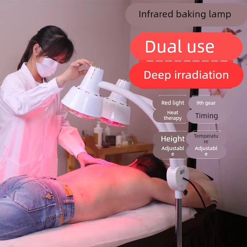 红外线理疗灯家用仪理疗神电烤灯理疗仪美容院双头烤灯取暖加热灯