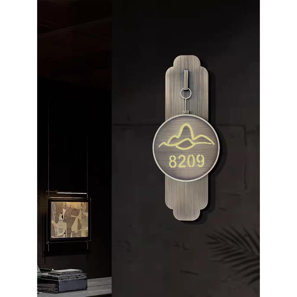 个性创意高级感不锈钢餐饮酒店民宿茶室足浴会所门牌数字号码挂牌