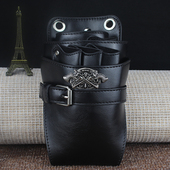 美发腰包复古新款 纯手工钉扣工具包发型师剪刀腰包挎包理发师腰包