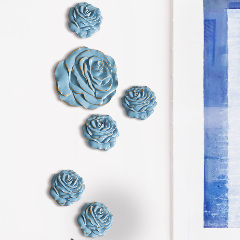立体花朵墙饰玫瑰花壁饰挂件创意客厅卧室墙面挂饰墙上装饰品壁挂