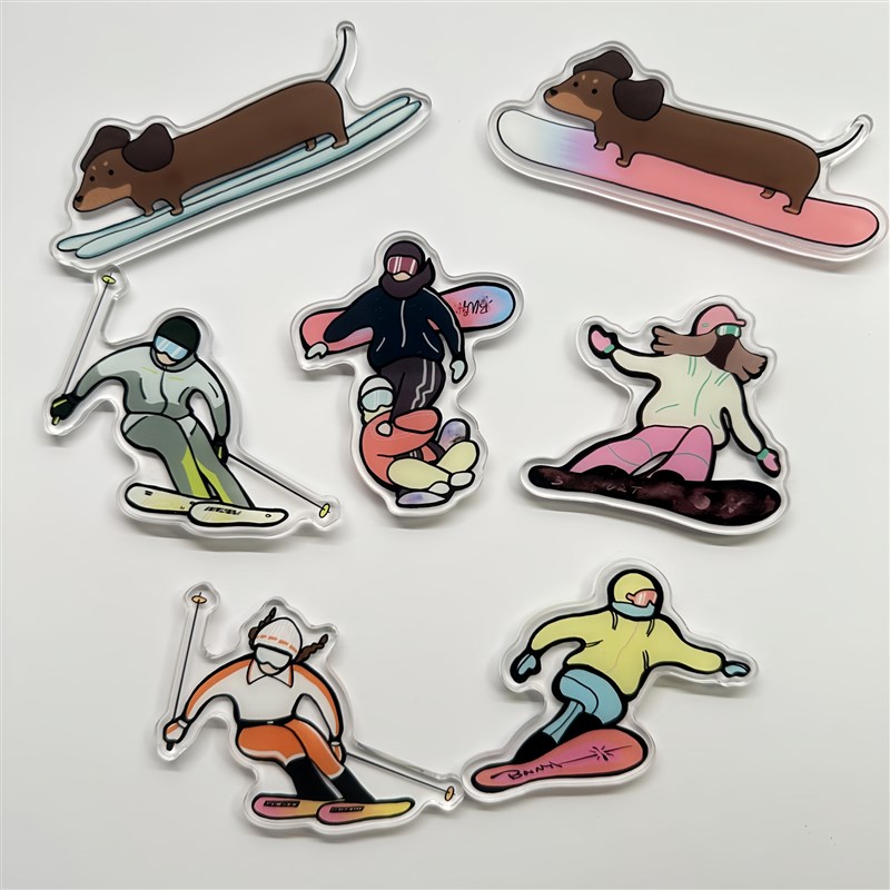 双板单板卡通滑雪人冰箱贴雪包背包挂件饰品雪友情侣礼物周边纪念