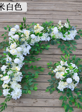 森系拱门婚庆道具三角花艺排花白色花架角花橱窗商场布置白桦木门
