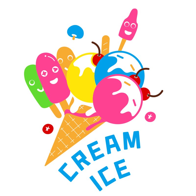 冰淇淋雪糕店氛围布置立体墙贴奶茶店墙面网红装饰画背景墙卡通画