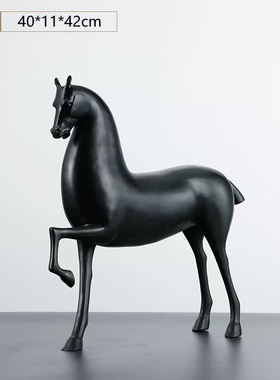 新中式禅意马摆件简约玄关客厅酒柜样板房间软装饰品创意抽象摆设