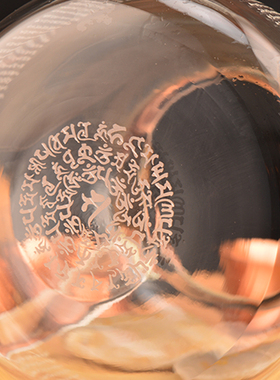 莲花顶玻璃壶不锈钢盖泡花茶壶冷水壶1L广利有情除诸罪障悉昙雕刻