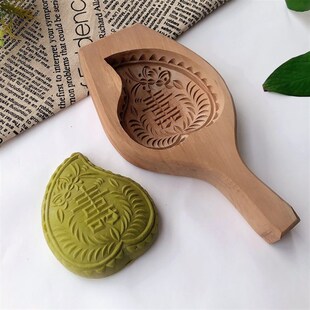 胶东手工雕刻精致凹面面食品样蒸馒头卡子糕点饽饽家用木质模具