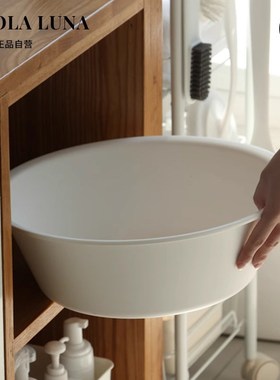 MOL.lum.洗脸盆家用塑料盆加厚洗衣盆水面盆白色盆子  羽倾
