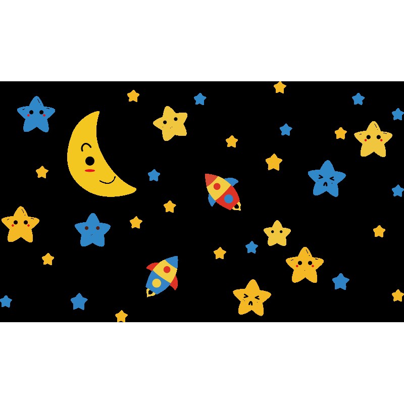 d立体墙贴纸男孩女孩儿童房间布置月亮星空卧室床头背景墙装饰品