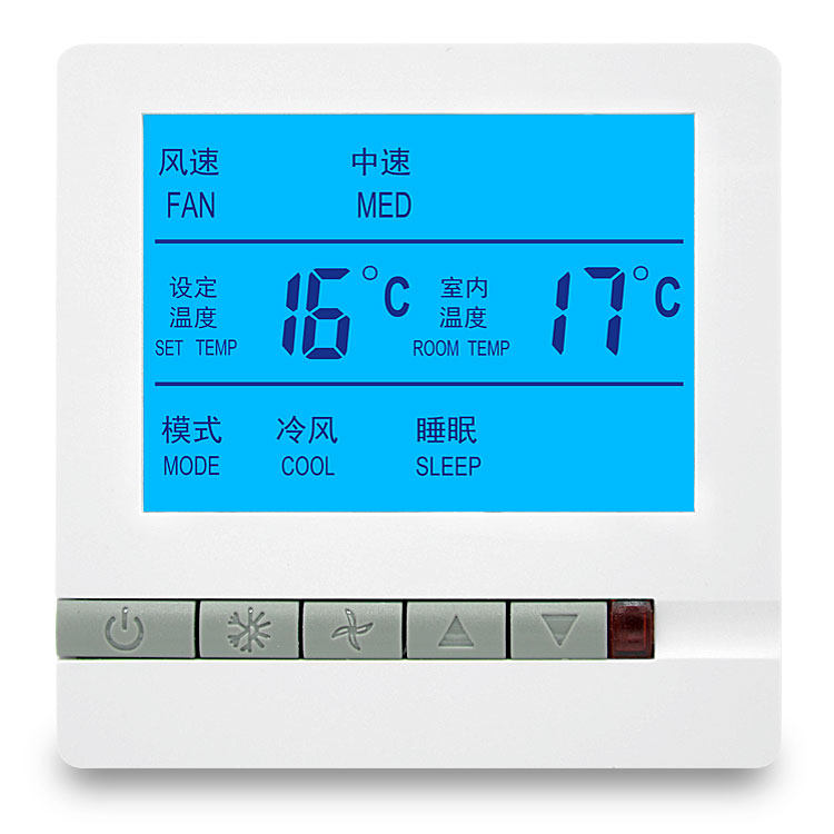 水机中央空调液晶温控器风机盘管三速关控制通讯带遥控图片