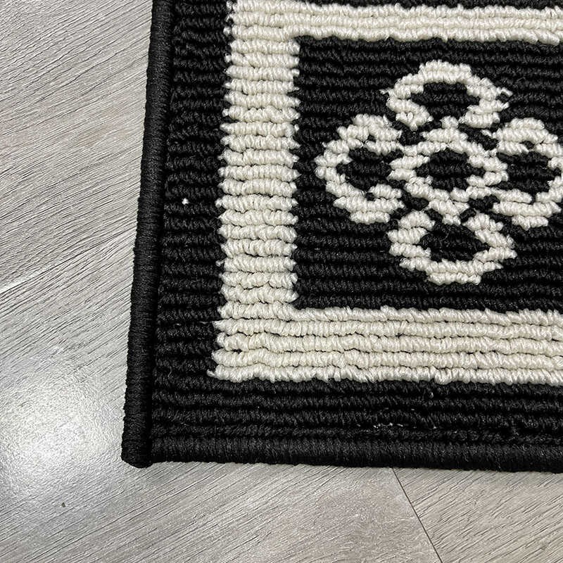黑爵士加厚丙纶提花机织入户门垫防滑玄关地毯可机洗无异味进门口