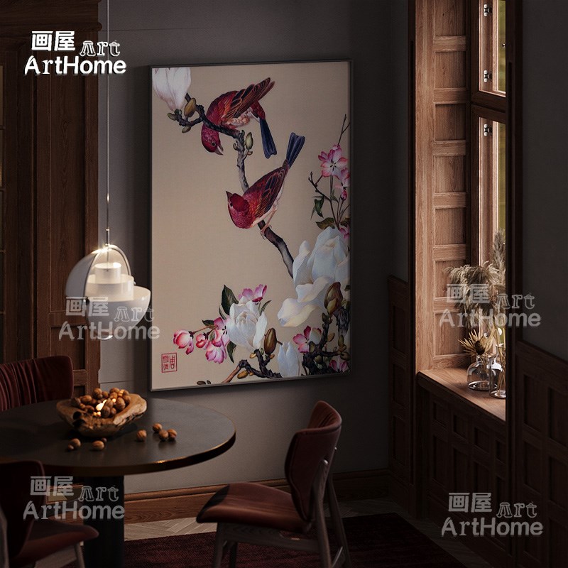 《花语》法式中国风宋代美学客厅装饰画花卉艺术玄关高级餐厅挂画图片