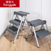 康雅乐梯子梯伸缩加厚铝合金字梯三步小梯凳