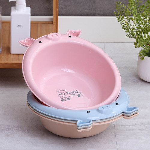 2个装新生婴儿童用品可折叠洗脸盆洗屁股卡通可爱PP用宝宝小盆子