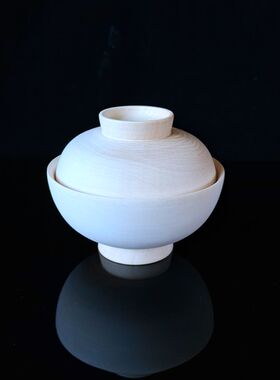 大漆底胎漆艺木胚日式漆器椴木胎漆画漆艺DIY手绘盖碗烙画 木碗