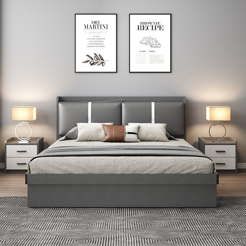 全实木床简约现代1.8米双人床主卧室家具工厂直销软包抽屉储物床,住宅家具,板式床,淘宝优惠券,粉丝福利购,淘宝优惠卷