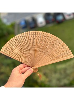 黑色扇子古风折叠j儿童迷你中国风折扇全竹扇夏季汉服古典舞蹈旗