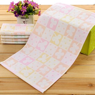 康信纯棉双层纱布毛巾美u容吸汗童巾喂奶巾速干幼儿园小方巾