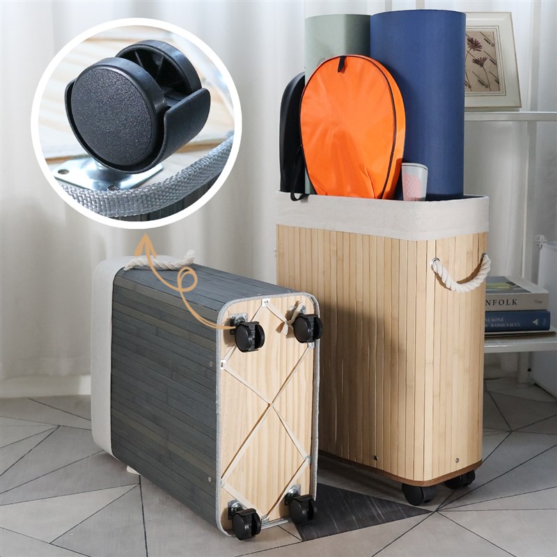 瑜伽垫收纳篮运动健身器材收纳筐带轮家用门后柜边夹缝置物架神器