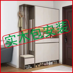 入户玄关柜鞋柜客厅隔断柜鞋架屏风柜家用换鞋凳一体鞋柜北欧简约