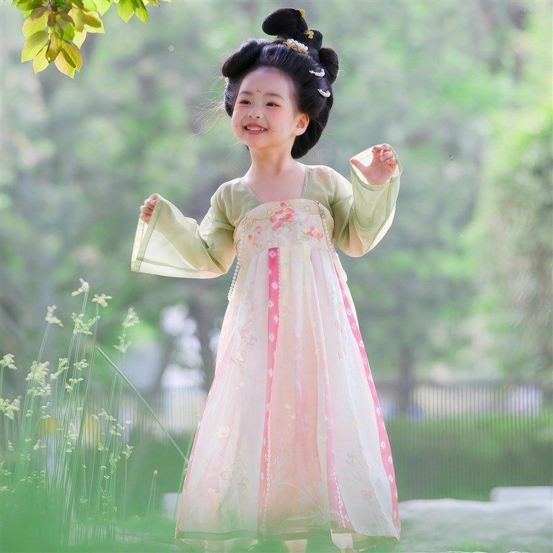 女童汉服花晨连衣裙儿童国风齐胸襦裙轻薄古风公主裙演出服端午节,童装/婴儿装/亲子装,汉服,淘宝优惠券,粉丝福利购,淘宝优惠卷