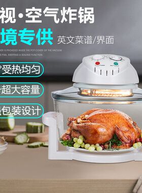 110V规美规光波炉玻璃欧规英炸锅 可视oven空气跨境halogen