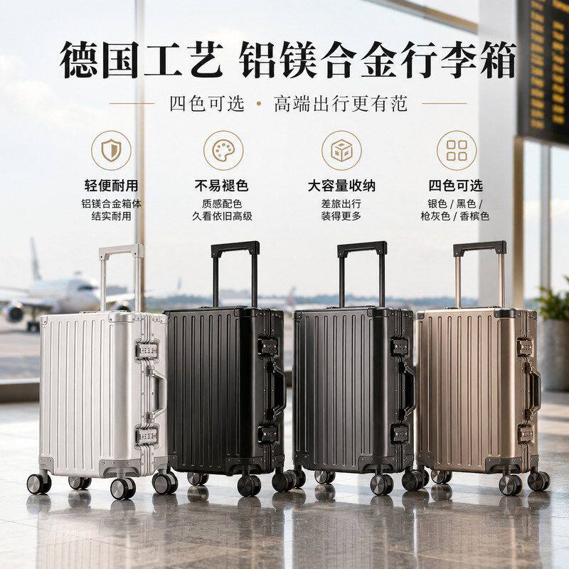 女行李箱寸登男海关锁铝镁合金全机箱德国20新款拉杆密码商务