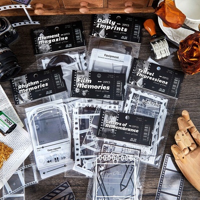 拾光创意胶片贴纸 时光专刊系列拼贴卡手账diy复古装饰素材30