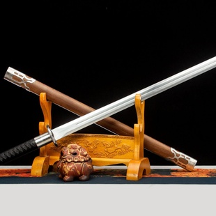 龙泉市刀剑高锰钢一体短刀双手唐剑素装影视清剑六面硬宝剑未开刃