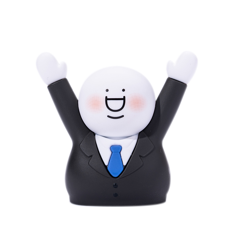 小蓝G胖留言夹摆件可爱搞怪沙雕桌面摆件办公室名片夹展示装饰品