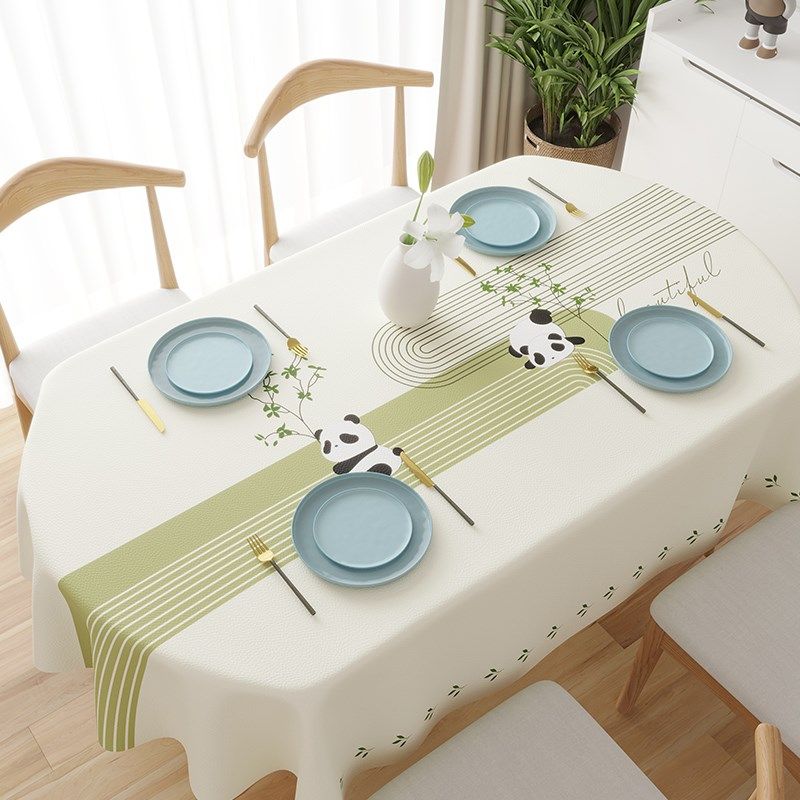 桌布防水免洗椭圆形餐桌布长方形桌面台布家用客厅茶几桌布in风