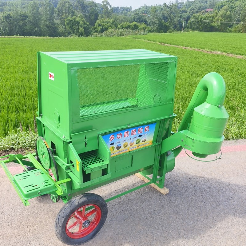 90型水稻脱粒机新款吸风式小麦高粱收割机家用干田小型青稞打谷机