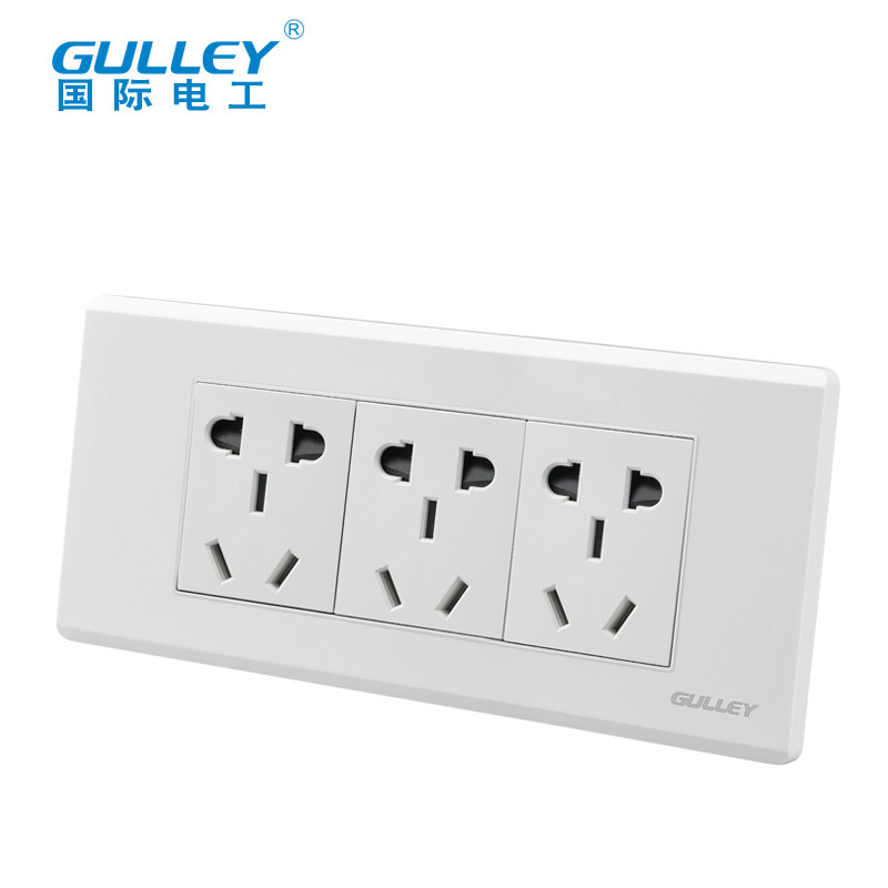 118型开关插座九孔电视墙电源插座三位中盒十五孔插座面板9孔15孔