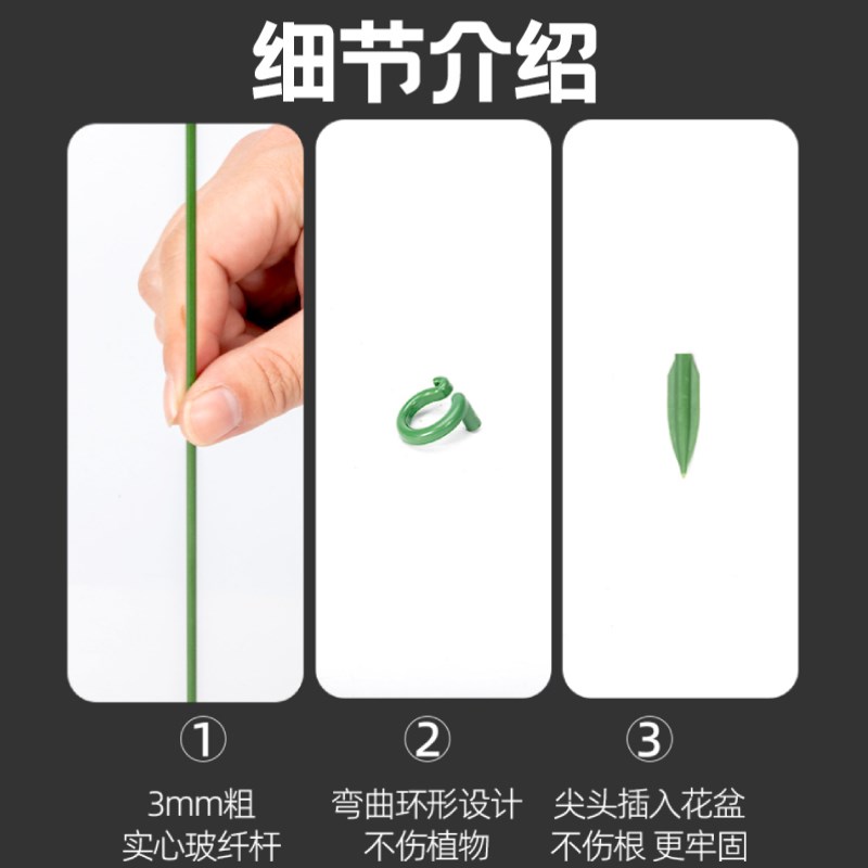 园艺支撑架蝴蝶兰固定防倒伏花架支架支撑杆植物盆栽花卉月季爬藤