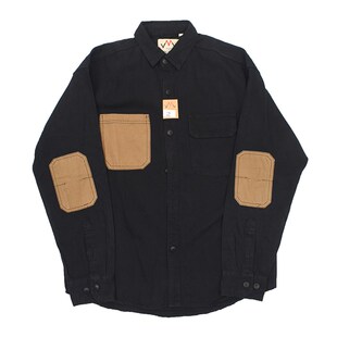 肘部补丁 日式复古做旧水洗珠帆料工装衬衫 休闲宽松长袖衬衣潮82