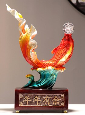 新中式年年有鱼摆件玄关客厅电视柜酒架高档装饰摆设入伙新居礼品