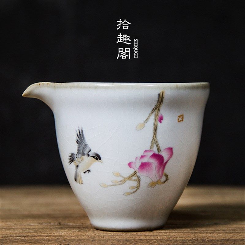 汝窑公道杯复古陶瓷匀杯分茶器手工茶海景德镇功夫茶大号茶具开片,餐饮具,公道杯,淘宝优惠券,粉丝福利购,淘宝优惠卷