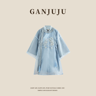 南山听竹中国风圆领袍古装 新品 长衫 男童装 儿童汉服2024春秋季