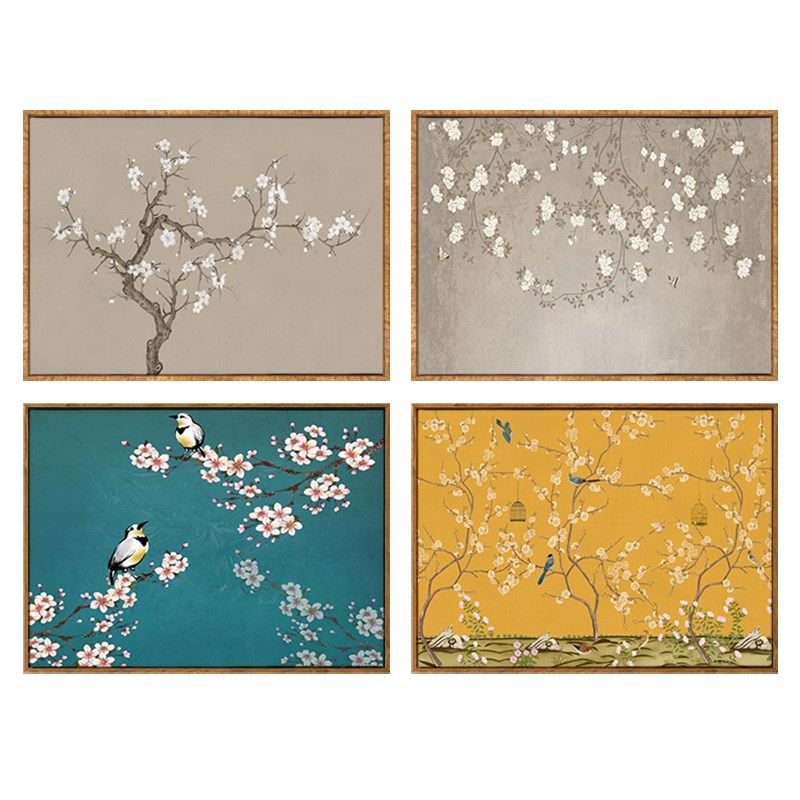 中式工笔花鸟装饰画现代餐厅客厅沙发茶室玄关晶瓷防水卫生间挂画,家居饰品,现代装饰画,淘宝优惠券,粉丝福利购,淘宝优惠卷