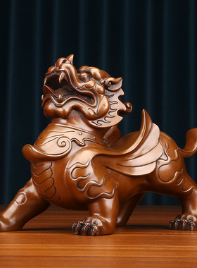 紫铜貔貅摆件一对家居玄关客厅装饰品摆设办公室公司开业乔迁礼品