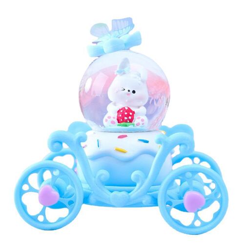 创意甜点小猫发光马车水晶球女生节日礼物玻璃球树脂摆件家居饰品